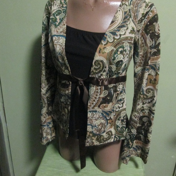 LA KHAKI TOP BLOUSE SIZE L - Picture 2 of 5